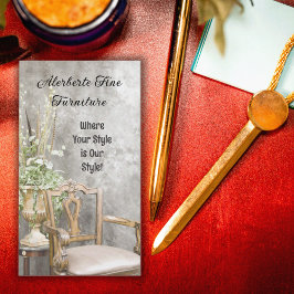 Tarjeta De Visita Elegante floral y elegante silla vertical