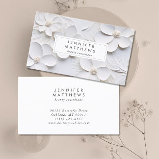 Tarjeta De Visita Elegante florero blanco mínimo