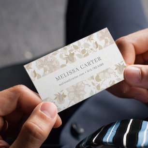 Tarjeta De Visita Elegante Flores Salvajes Simple Clásico Minimalist