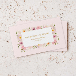 Tarjeta De Visita Elegante florista Boda floral rosa