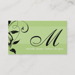 Tarjeta De Visita elegante; flourish del monograma