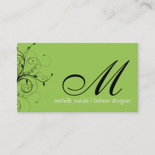 Tarjeta De Visita elegante; flourish del monograma