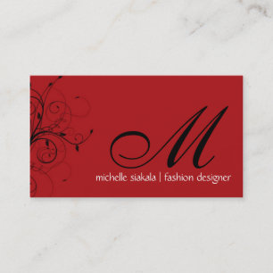 Tarjeta De Visita elegante; flourish del monograma
