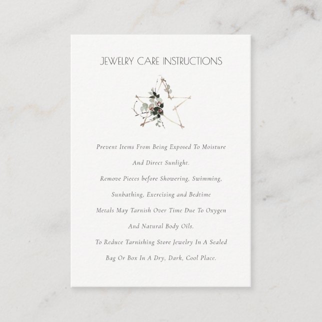 Tarjeta De Visita Elegante Foliage Star Wreath Joyry Festial Cuidado (Anverso)