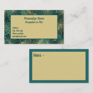 Tarjeta De Visita Elegante follaje tropical exótico azul verdoso