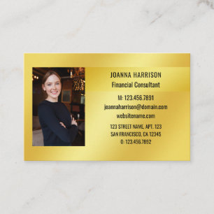 Tarjeta De Visita Elegante fondo de oro moderno europeo foto Busi