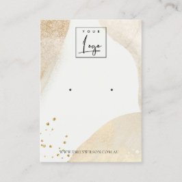 Tarjeta De Visita Elegante Forma Abstracta De Oro Pálido