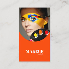 Tarjeta De Visita Elegante foto amarilla y naranja, código QR Salón 