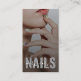 Tarjeta De Visita Elegante foto de artista de uñas con código Qr de