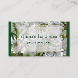 Tarjeta De Visita Elegante foto de flor blanca en floración