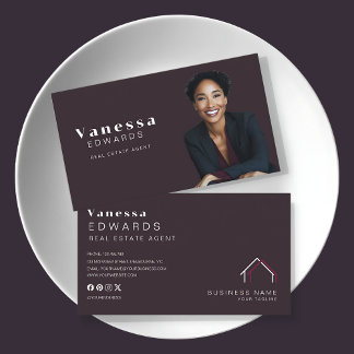 Tarjeta De Visita Elegante foto del agente inmobiliario