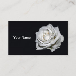 Tarjeta De Visita Elegante foto floral de rosa blanca