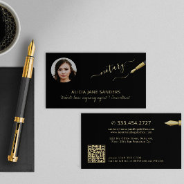 Tarjeta De Visita Elegante foto QR CODE agente de firma de notarios