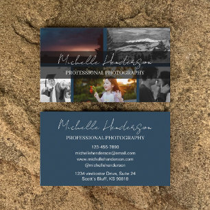 Tarjeta De Visita Elegante Fotografía en Colage Fotografía Profesion