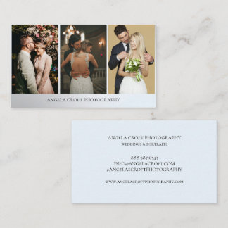 Tarjeta De Visita Elegante fotógrafo Boda del corazón 3 Collages de