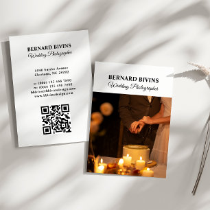 Tarjeta De Visita Elegante Fotógrafo Código QR de Redes Sociales Sim