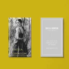 Tarjeta De Visita Elegante fotógrafo de moda en blanco y negro