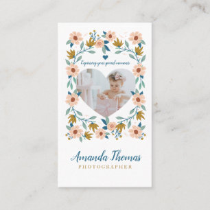Tarjeta De Visita Elegante fotógrafo fotográfico de Florals