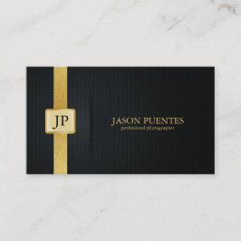 Tarjeta De Visita Elegante fotógrafo profesional en negro y oro