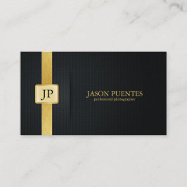 Tarjeta De Visita Elegante fotógrafo profesional en negro y oro