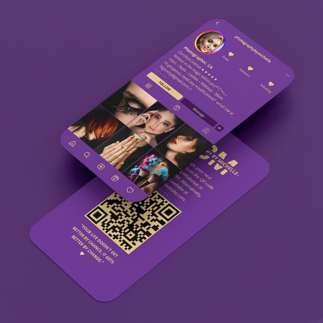 Tarjeta De Visita Elegante fotógrafo Royal Purple Modern (Elegant Photographer Royal Purple Modern Business Card
)