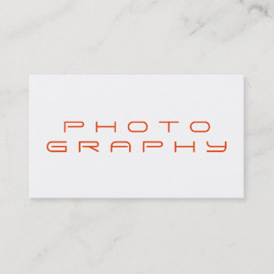 Tarjeta De Visita Elegante fotógrafo sencillo de color blanco rojo