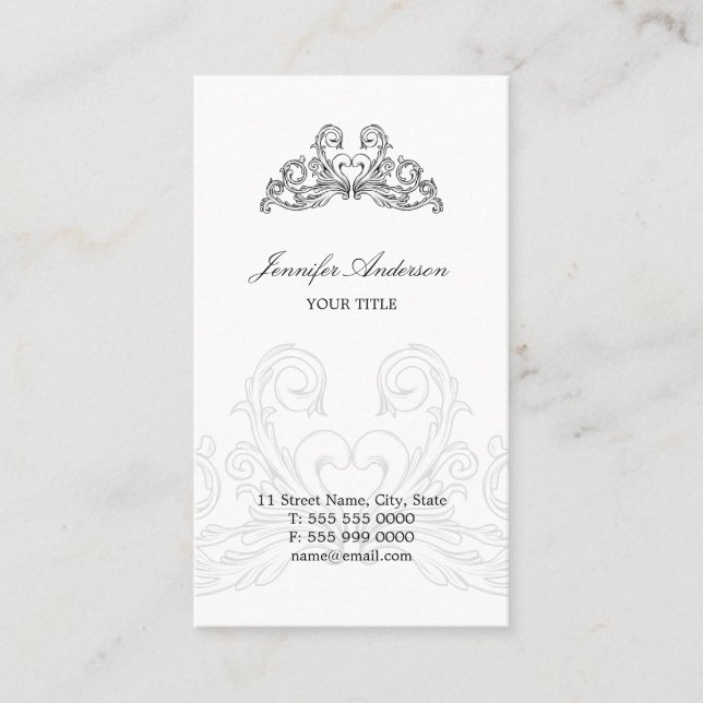 Tarjeta de visita elegante francesa barroca (Anverso)