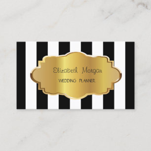Tarjeta De Visita Elegante Franja Moderna, Marco Dorado