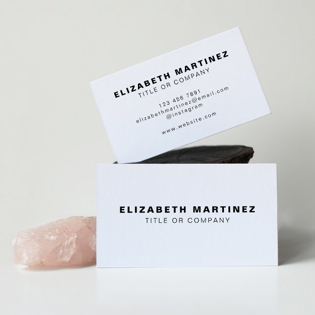 Tarjeta De Visita Elegante frente blanco moderno y personalizado (Subido por el creador)