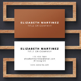 Tarjeta De Visita Elegante frente de terracota y reverso personaliza
