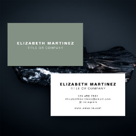 Tarjeta De Visita Elegante frente verde sabio y reverso personalizad