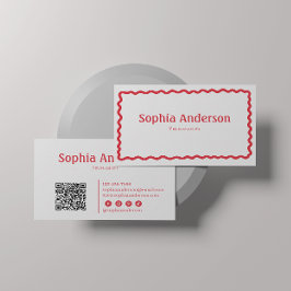 Tarjeta De Visita Elegante frontera de onda rosa para las mujeres | 