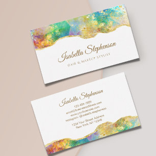 Tarjeta De Visita Elegante fuego Opal Rainbow Gemstone moderno