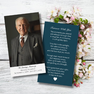 Tarjeta De Visita Elegante Funeral Foto Simpatía Memorial Oración