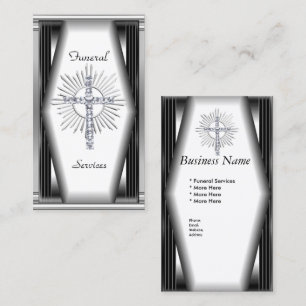 Tarjeta de visita Elegante Funeral Services Chrome