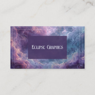 Tarjeta De Visita Elegante Galaxia Celeste Nebulosa Púrpura Rosa Azu