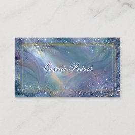 Tarjeta De Visita Elegante Galaxia Celestial Tinta Alcoholica Marco 