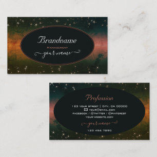 Tarjeta De Visita Elegante Galaxia color oscuro Chispas Estrellas Pu