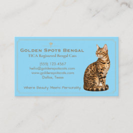 Tarjeta De Visita Elegante Gatería de Gatos Bengal Personalizable 