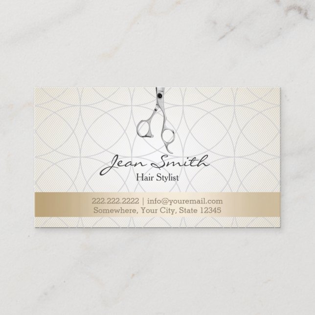 Tarjeta De Visita Elegante Geo Circles Hair Stylist Business Cards (Anverso)