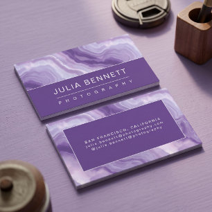 Tarjeta De Visita Elegante Geoda Púrpura