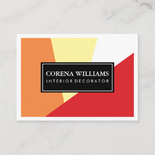 Tarjeta De Visita Elegante Geométrico de color cálido bloquea el bor