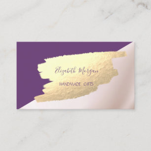 Tarjeta De Visita Elegante, Geométrico, Trazo de Pincel de Hoja de O