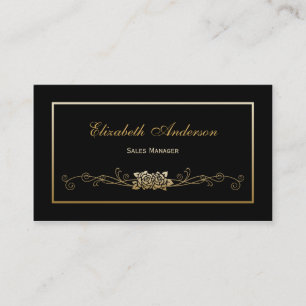 Tarjeta De Visita Elegante gerente de ventas minoristas de Rosas neg