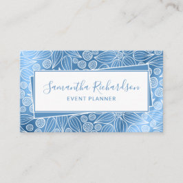 Tarjeta De Visita Elegante Girly azul moderno