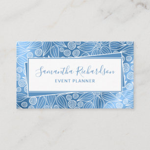 Tarjeta De Visita Elegante Girly azul moderno