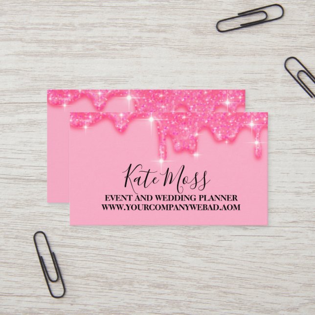 Tarjeta De Visita Elegante Girly Driding Pink gracias (Anverso/Reverso In Situ)