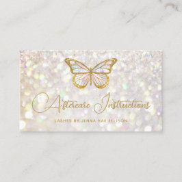 Tarjeta De Visita Elegante Glam Butterfly Eyelash Extension Aftercar