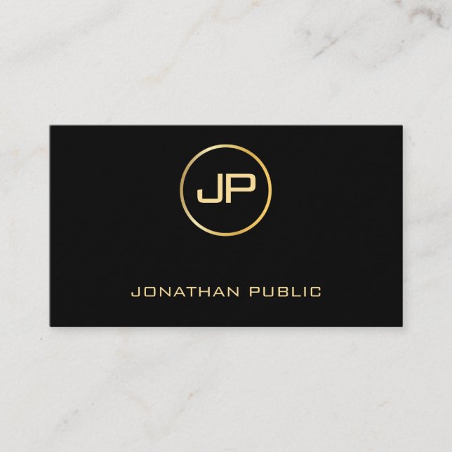 Tarjeta De Visita Elegante Glam Gold Lujo moderno Premium Delgado (Anverso)
