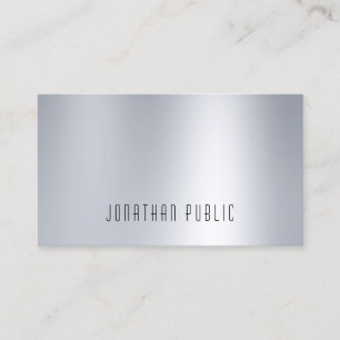 Tarjeta De Visita Elegante Glam Silver Aspecto Profesional Simple Pl